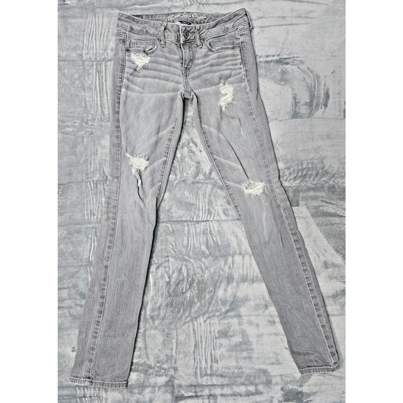 American Eagle Outfitters Other - Amercian Eagle Girls Skinny Distressed Jeans Size 2 Gray B0084